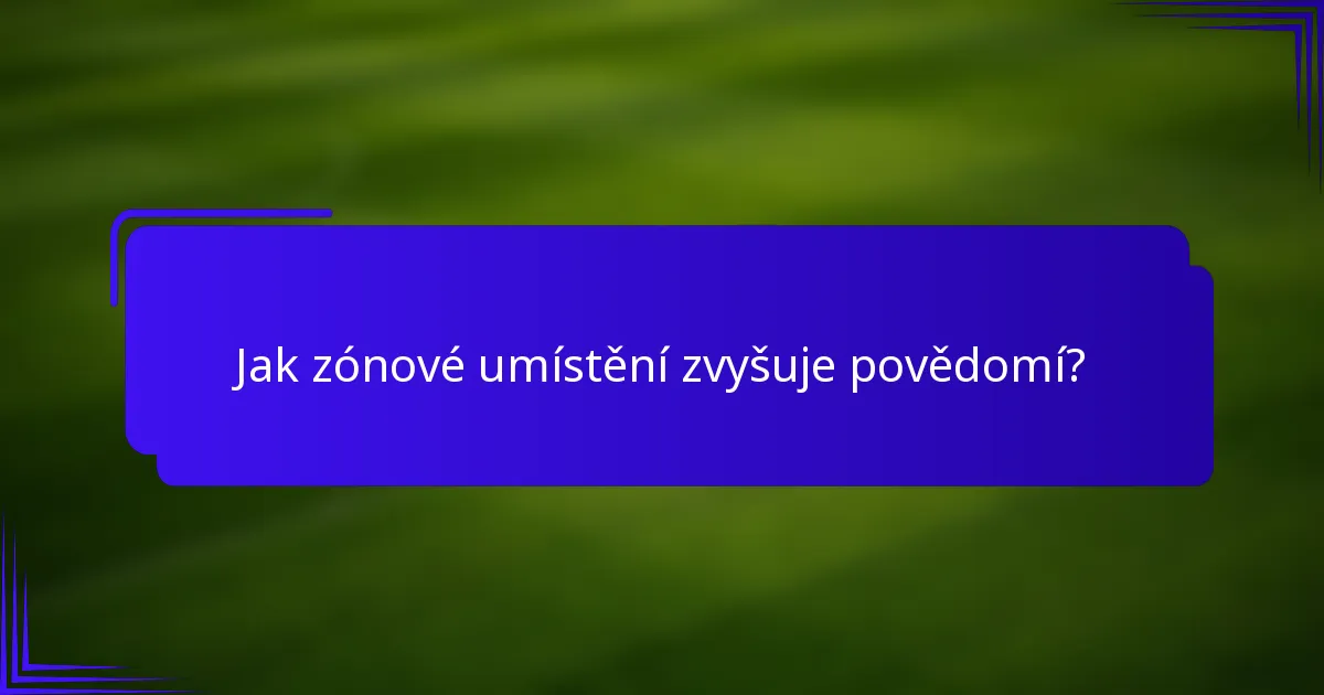 Jak zónové umístění zvyšuje povědomí?